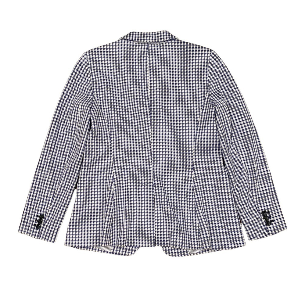 Talbots Blue Houndstooth‎ Cotton Blazer 8 - Picture 3 of 7